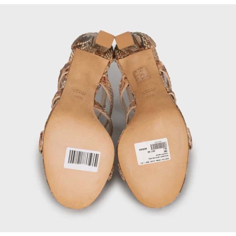 Gucci High Heel Sandals Brown Leather Very good condition - Box View