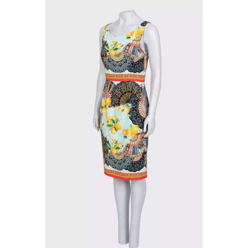 Dolce & Gabbana Dress Vibrant Print MultiColor Silk Very good condition - Back View