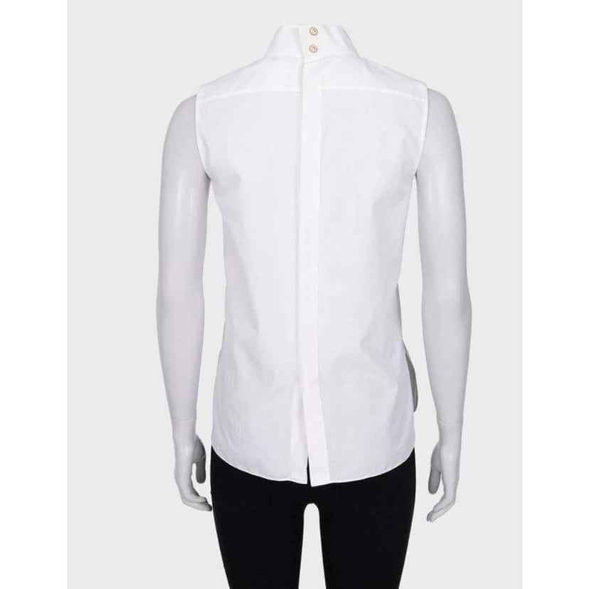 Chanel Bow Blouse White Cotton Very good condition - Model View
