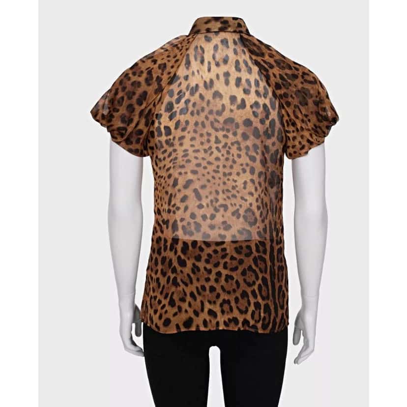 Dolce & Gabbana Animal Print Blouse Brown Silk Very good condition - Inside View