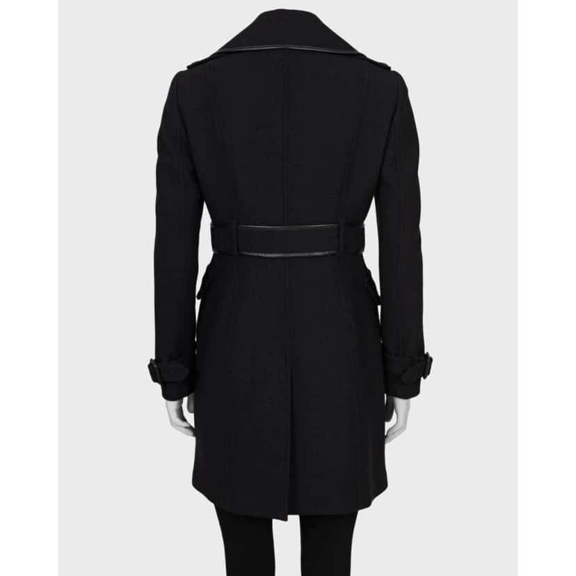 Burberry Double Breasted Blend Coat Black Wool Very good condition - Inside View