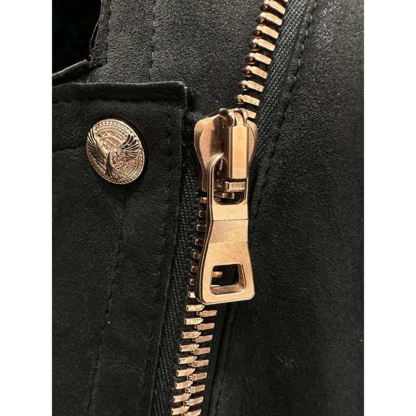 Balmain Biker Jacket Green Shearling Very good condition - Box View