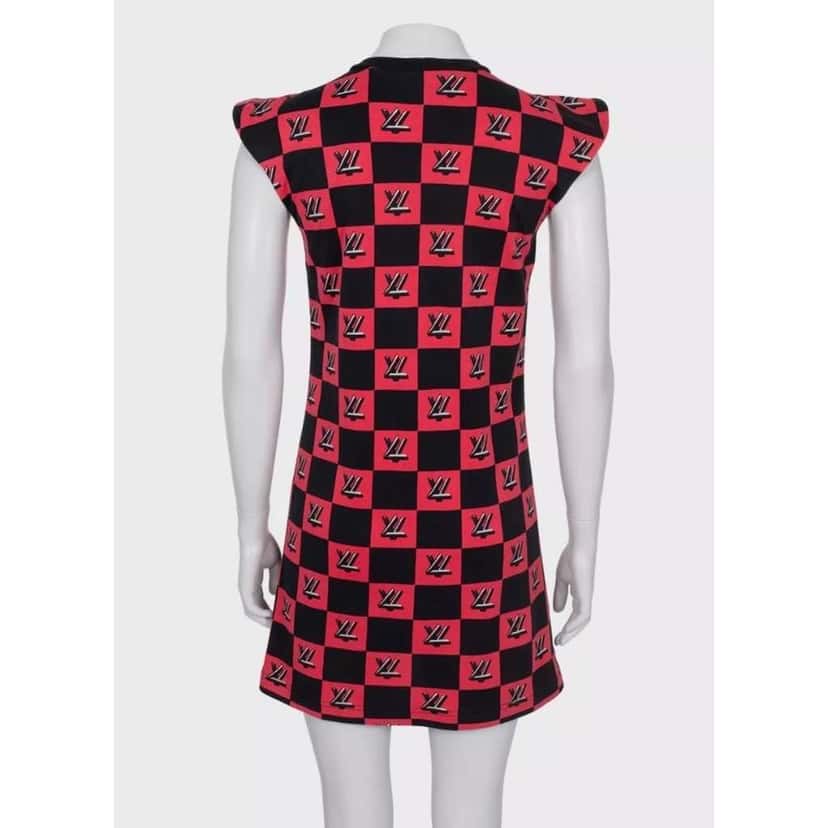 Louis Vuitton Monogram Check Dress Black Cotton Very good condition - Inside View