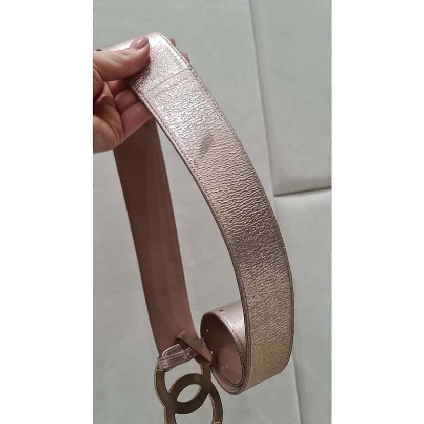 Chanel Belt CC Logo Pink Leather Very good condition - Box View