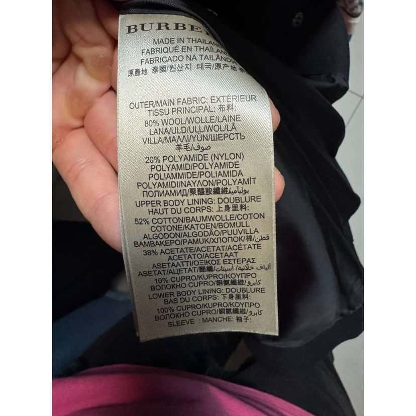 Burberry Brit Coat with Knit Sleeves Black Cotton Very good condition - Box View