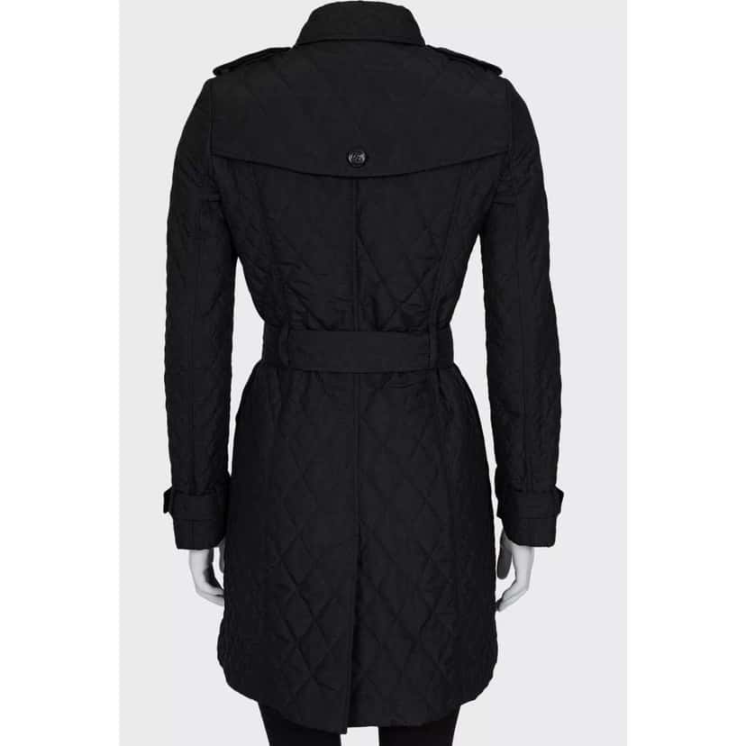 Burberry Quilted Belted Coat Black Very good condition - Inside View