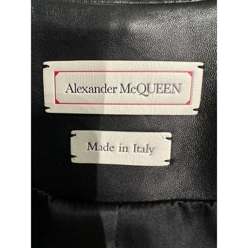 Alexander Mcqueen Lambskin Peplum Jacket Black Leather Very good condition - Box View