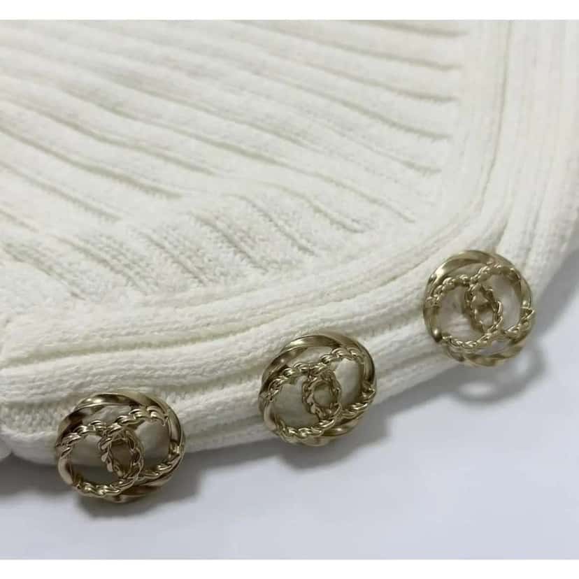 Chanel CC Logo Knited Dress Black Cotton Very good condition - Model View