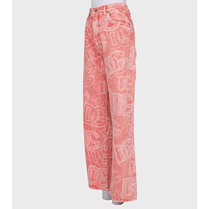 Dolce & Gabbana Printed Jeans | Pink Cotton Very good condition - Back View