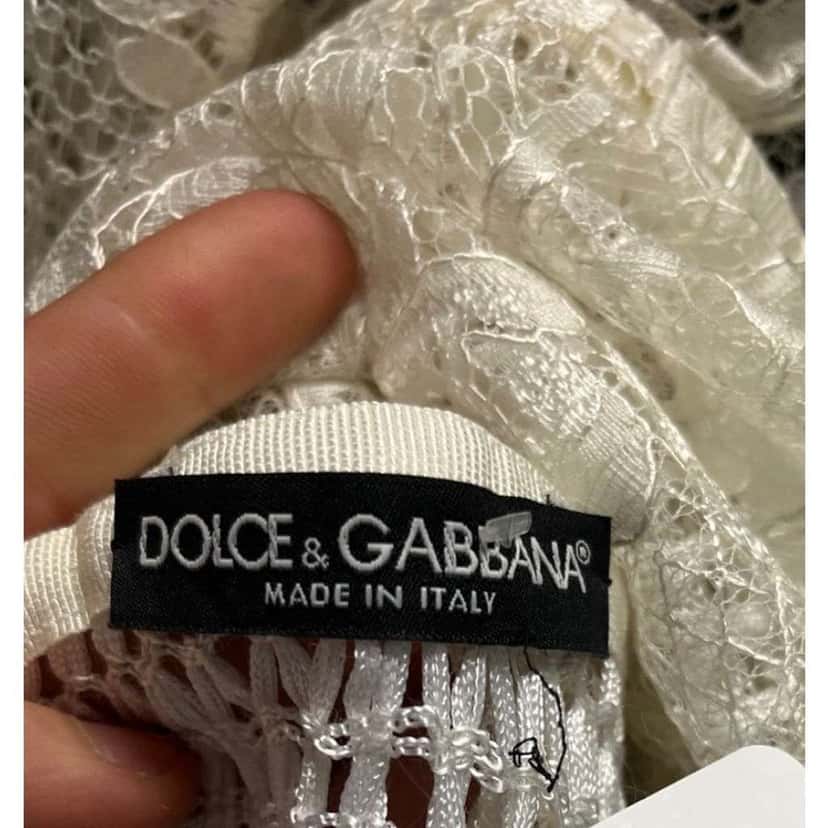 Dolce & Gabbana Lace High Collar Dress White Lace Never worn, with tag - Box View