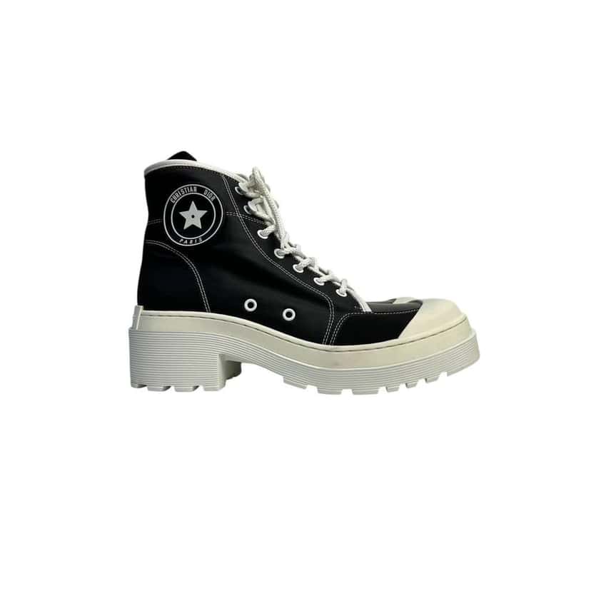 Dior D Rise and Lace Up Black Lace Very good condition - Back View