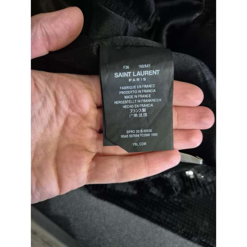 Saint Laurent Sequin Dress Black Silk Very good condition - Box View