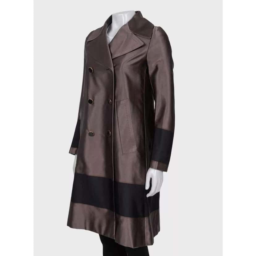 Gucci Double Breasted A Line Coat Black Cotton Very good condition - Back View