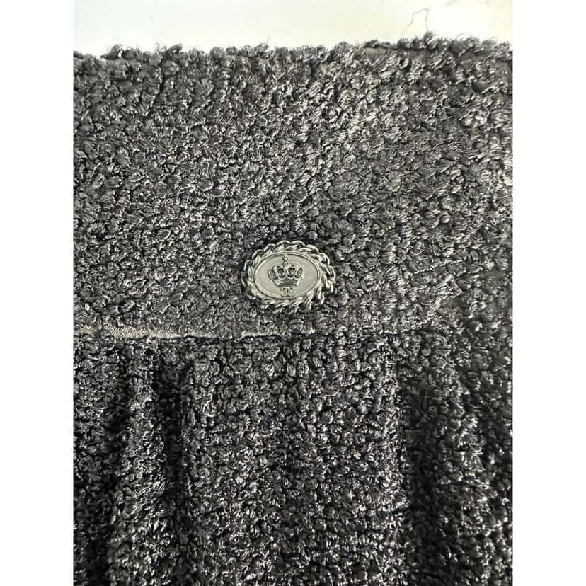 Chanel Embroidery Skirt Black Tweed Very good condition - Inside View