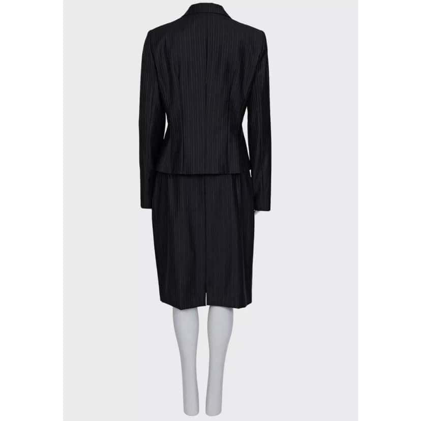 Dior Christian Striped Suit Black Silk Very good condition - Inside View