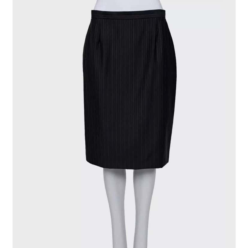 Dior Christian Striped Suit Black Silk Very good condition - Model View