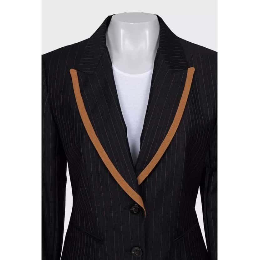 Dior Christian Striped Suit Black Silk Very good condition - Box View