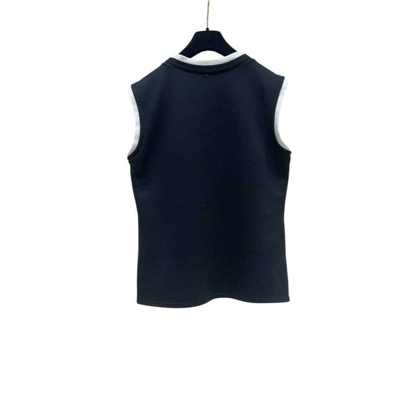 Chanel No.5 Print Tank 2021 Runway Black Cotton Very good condition - Back View