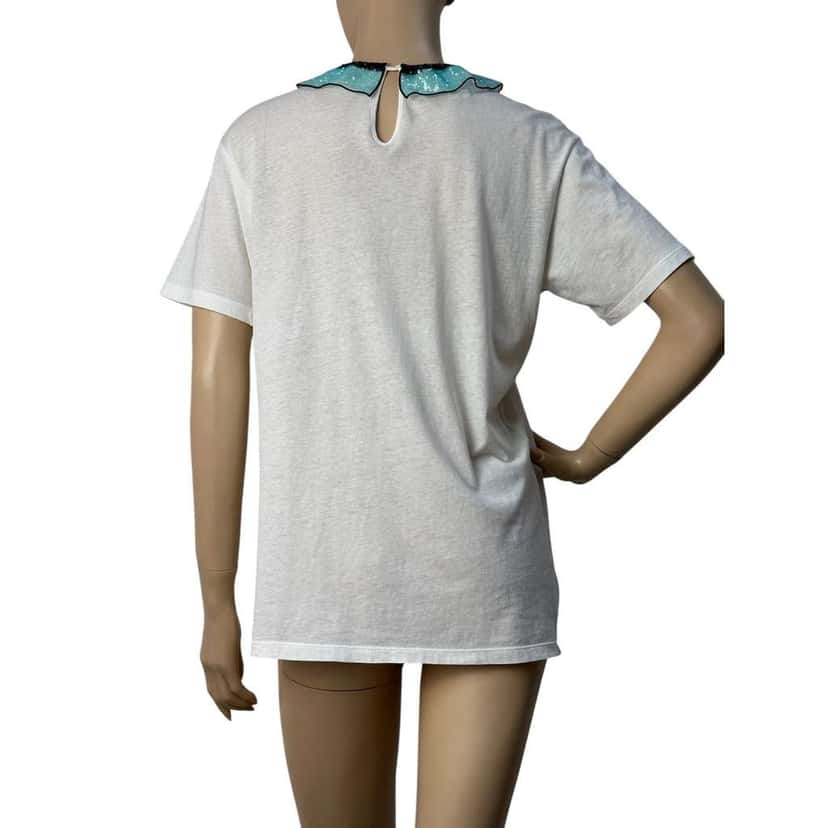 Gucci Embroidery Sequin Collar T shirt Black Cotton Very good condition - Back View