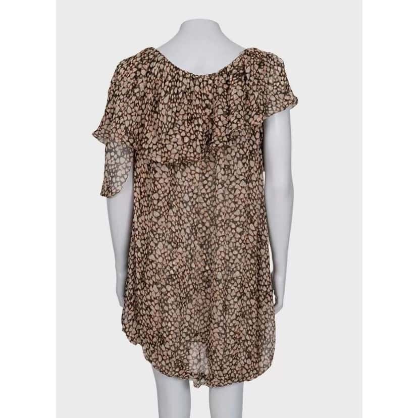 Saint Laurent Asymmetrical Animal Print Dress Black Silk Very good condition - Inside View