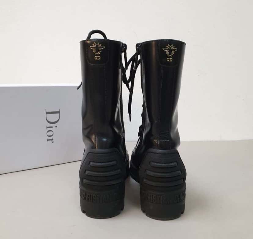 Dior Combat Boots Black Leather Very good condition - Back View
