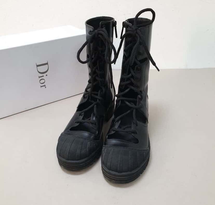 Dior Combat Boots Black Leather Very good condition - Inside View