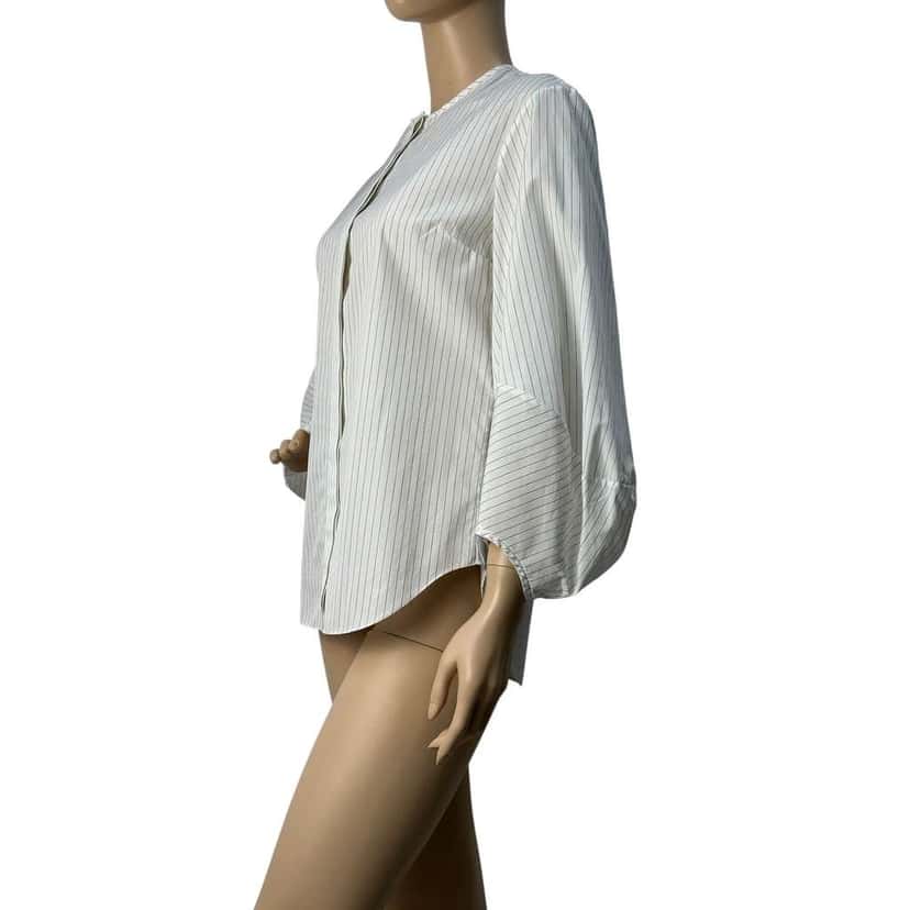 Dior Christian Striped Voluminous Sleeves Shirt Black Cotton Very good condition - Inside View