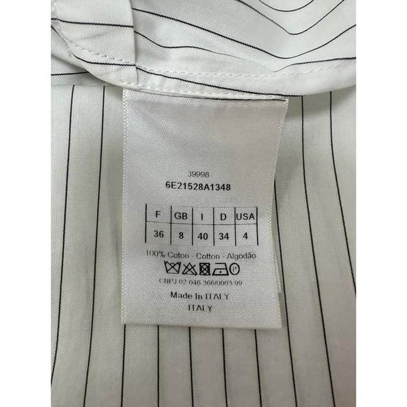 Dior Christian Striped Voluminous Sleeves Shirt Black Cotton Very good condition - Box View