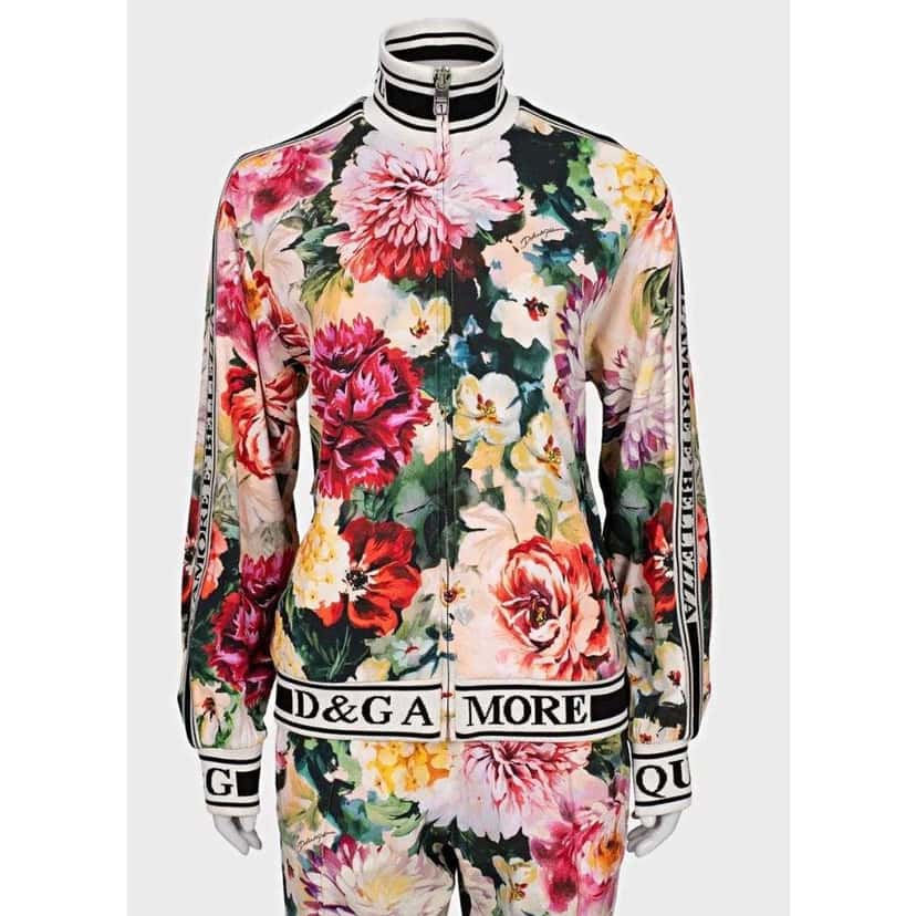 Dolce & Gabbana Floral Suit Silver Silk Very good condition - Box View