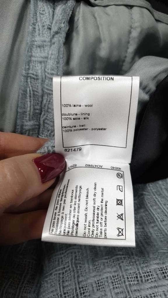 Chanel Wide Leg Jeans Pants Trousers Black Wool Very good condition - Box View