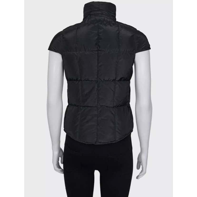 Saint Laurent Padded High Neck Vest Black Cotton Very good condition - Back View