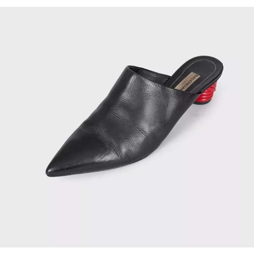Balenciaga Pointed Toe Mules Black Leather Good condition - Inside View