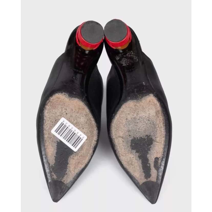 Balenciaga Pointed Toe Mules Black Leather Good condition - Box View