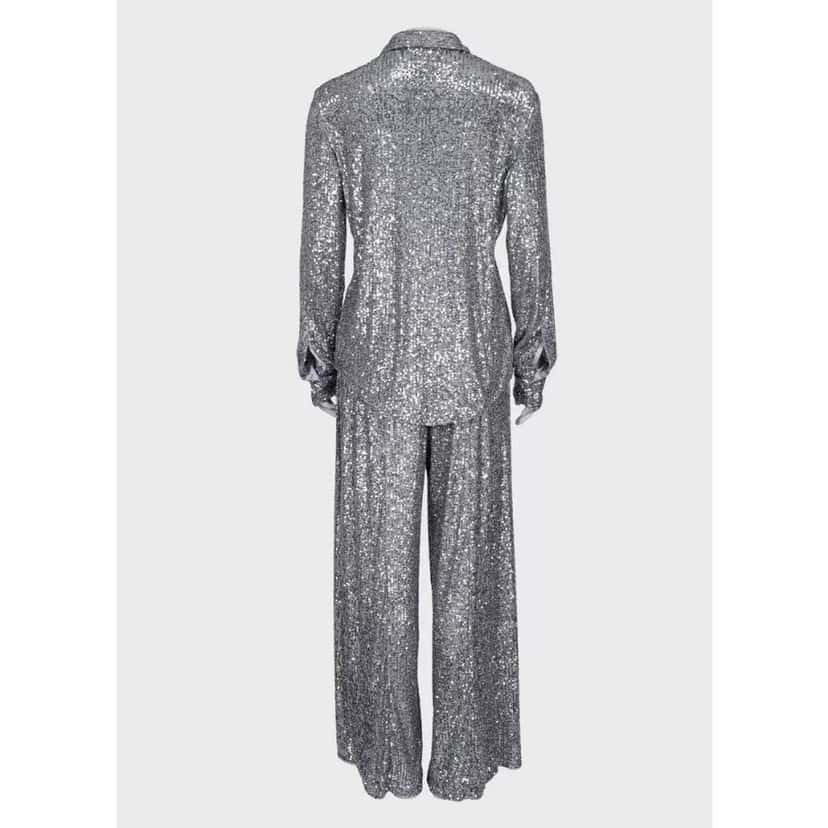 Tom Ford Sequin Suit Set Pre ownned Silver Silk Very good condition - Inside View