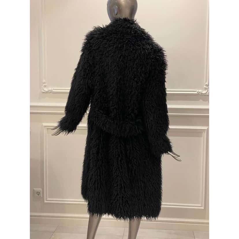 Saint Laurent Paris Faux Coat Black Very good condition - Back View