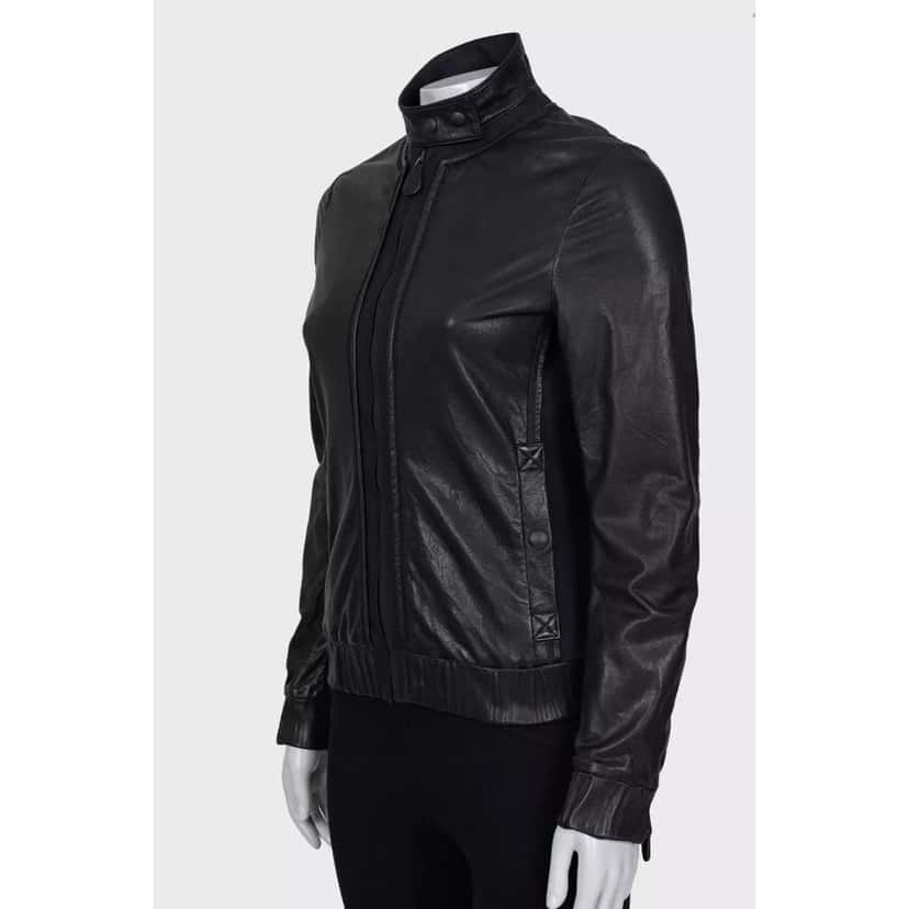Bottega Veneta Jacket Black Leather Very good condition - Back View