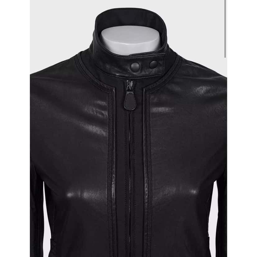 Bottega Veneta Jacket Black Leather Very good condition - Model View