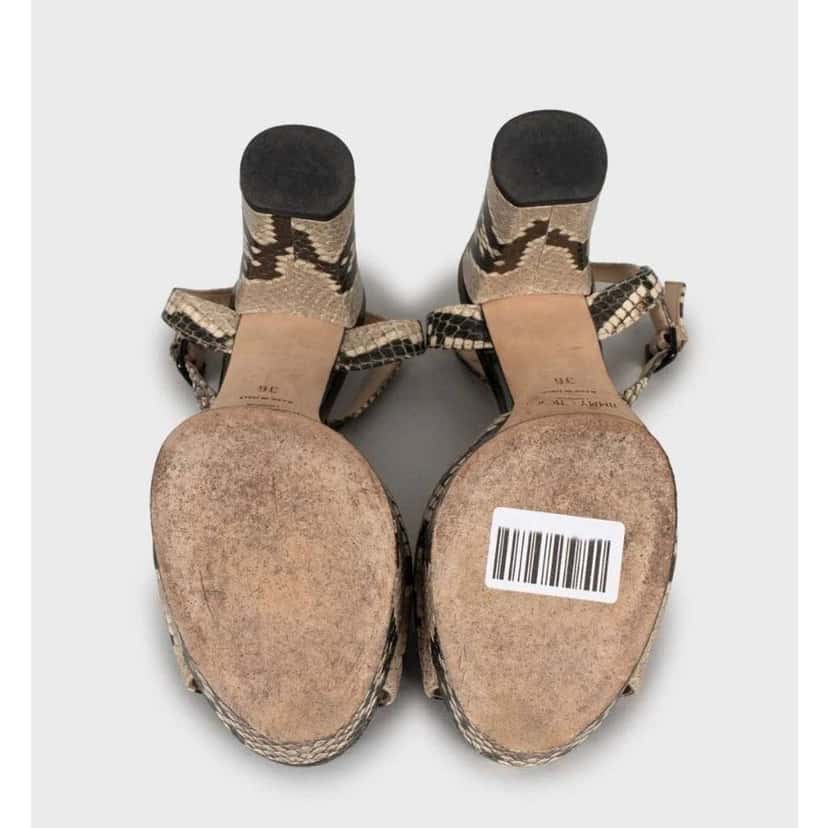 Jimmy Choo Animal Print Block Heel Sandals MultiColor Leather Very good condition - Inside View
