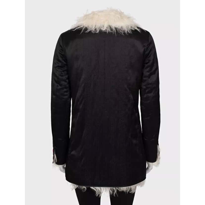 Chanel Long Pile Jacket Black Silk Good condition - Inside View