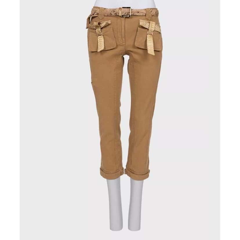 Roberto Cavalli Animal Print Suit Cropped Pants Black Cotton Very good condition - Model View