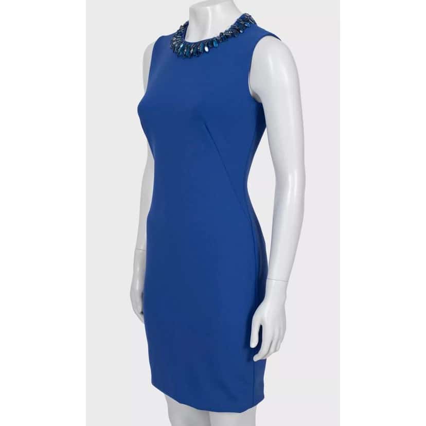Alexander Mcqueen Fitted Dress Blue Cotton Very good condition - Back View