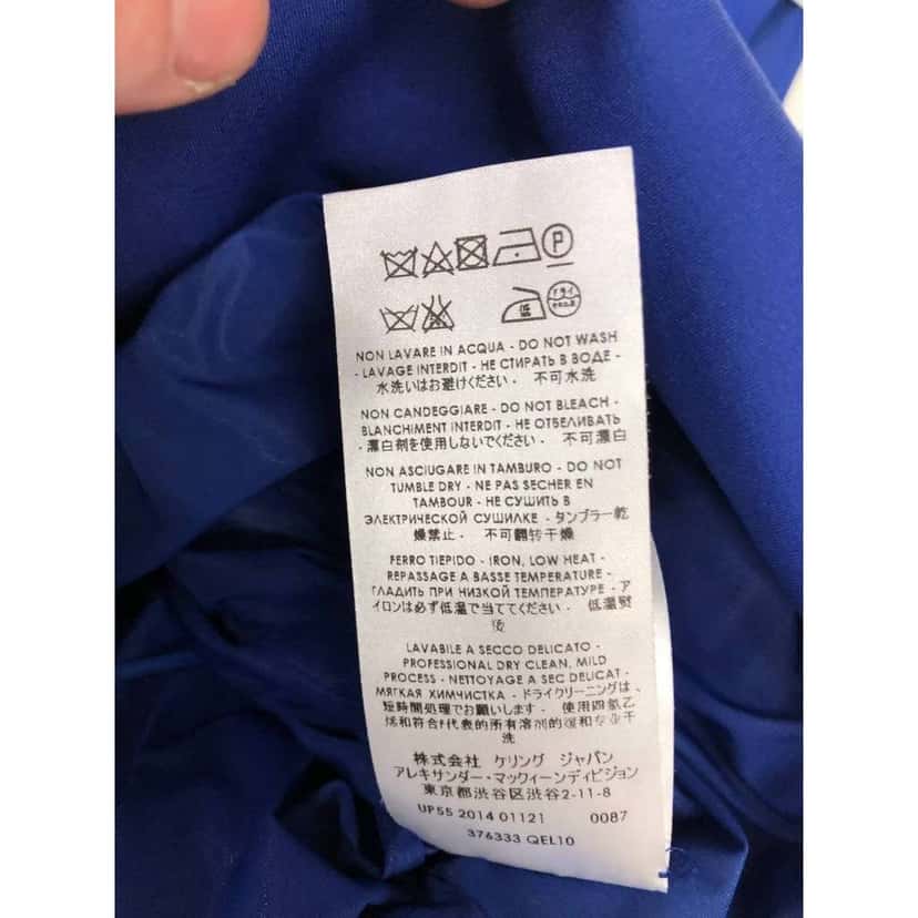 Alexander Mcqueen Fitted Dress Blue Cotton Very good condition - Box View