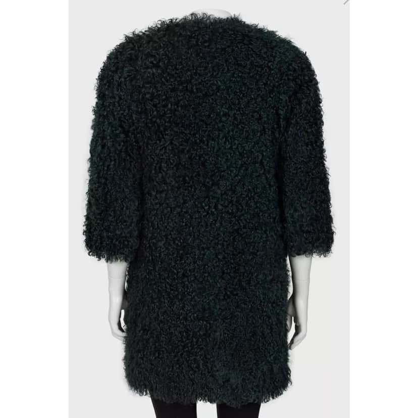 Max Mara Dark Karakul Coat Green Good condition - Inside View