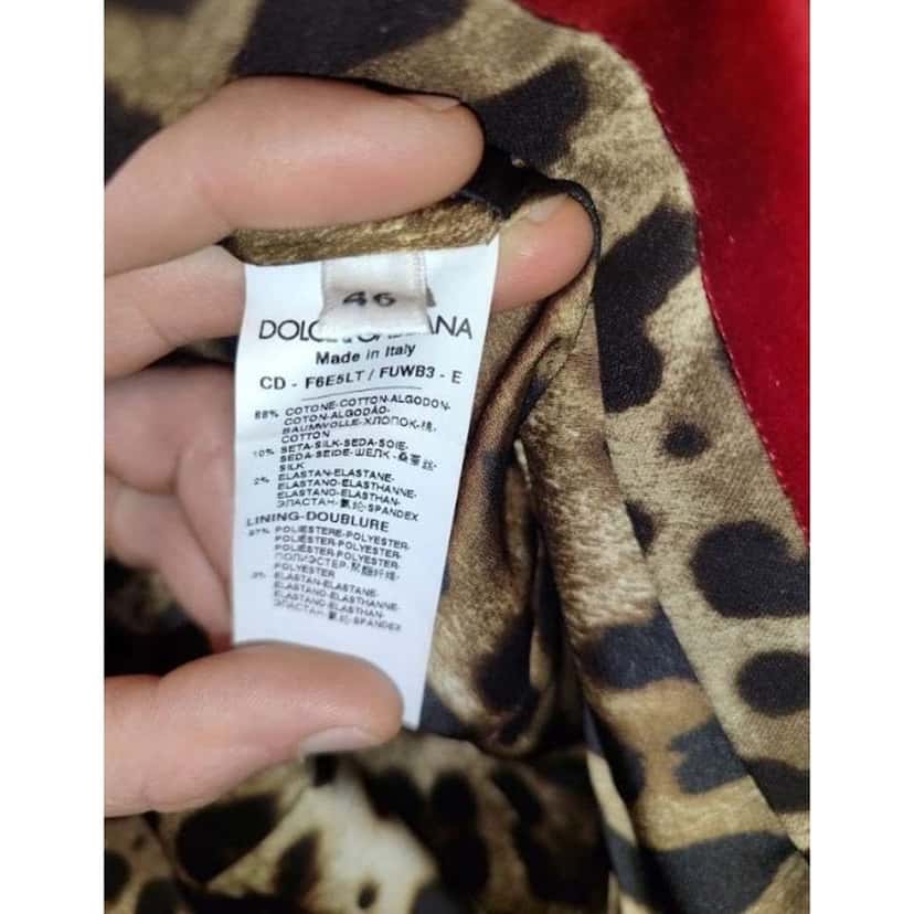 Dolce & Gabbana Animal Print Dress Red Cotton Very good condition - Box View