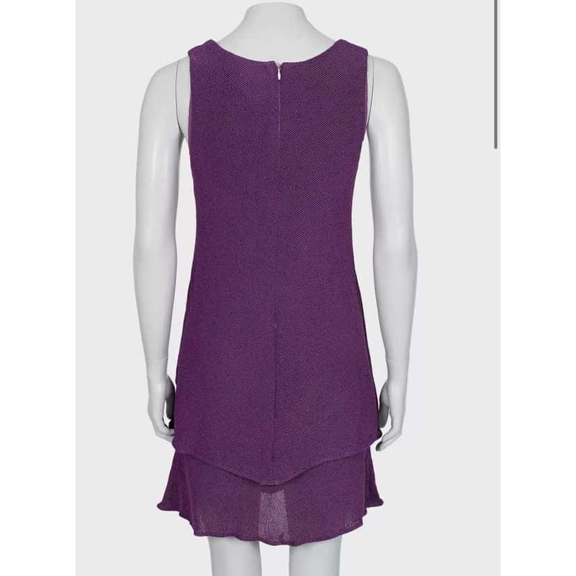 Chanel A Line Dress Purple Cotton Very good condition - Inside View