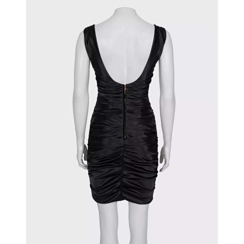 Dolce & Gabbana Draped Mini Dress Black Cotton Very good condition - Inside View