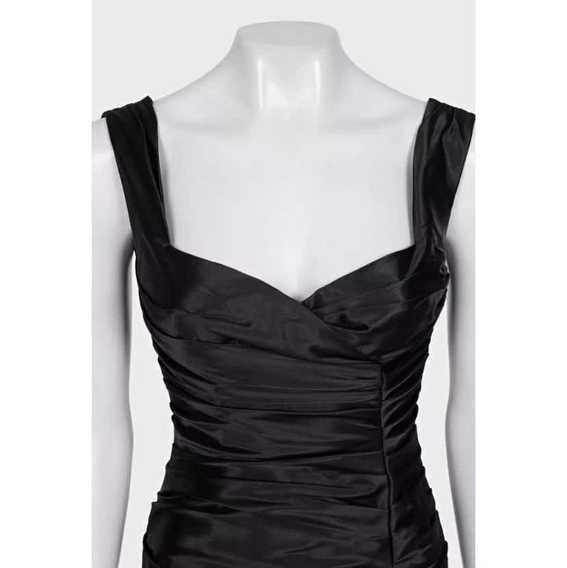 Dolce & Gabbana Draped Mini Dress Black Cotton Very good condition - Model View