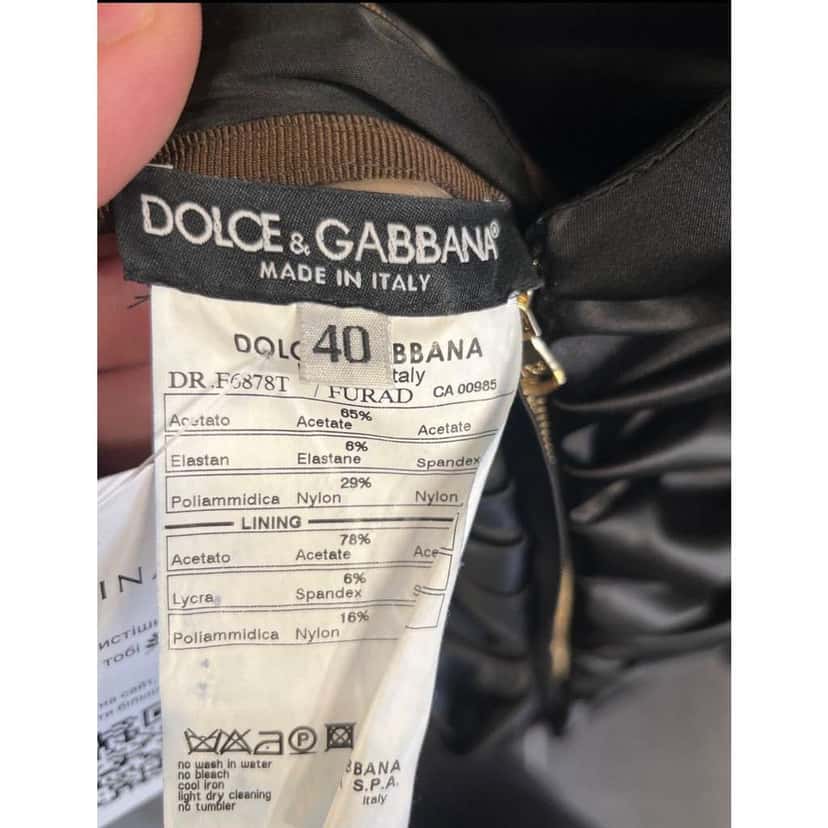 Dolce & Gabbana Draped Mini Dress Black Cotton Very good condition - Box View