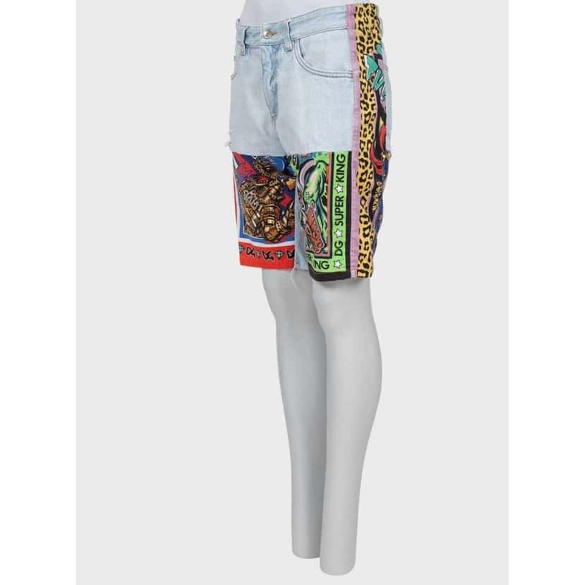 Dolce & Gabbana Mixed Panel Shorts Brown Cotton Very good condition - Back View