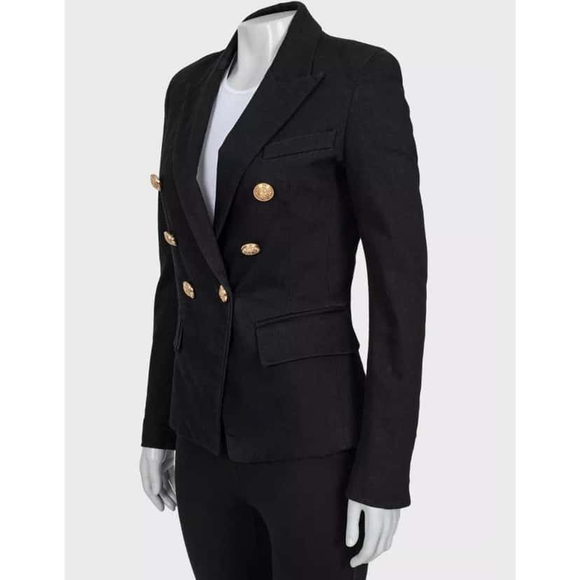 Balmain Fitted Jacket with Signature Buttons Black Cotton Very good condition - Back View